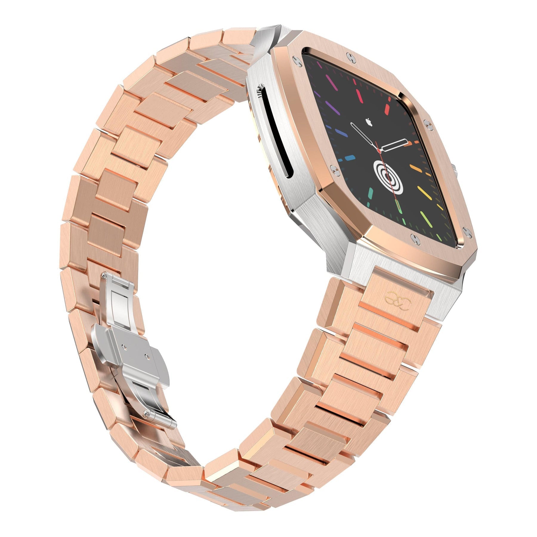 Apple watch R.Gold on Silver steel case & Band - G&C Watch